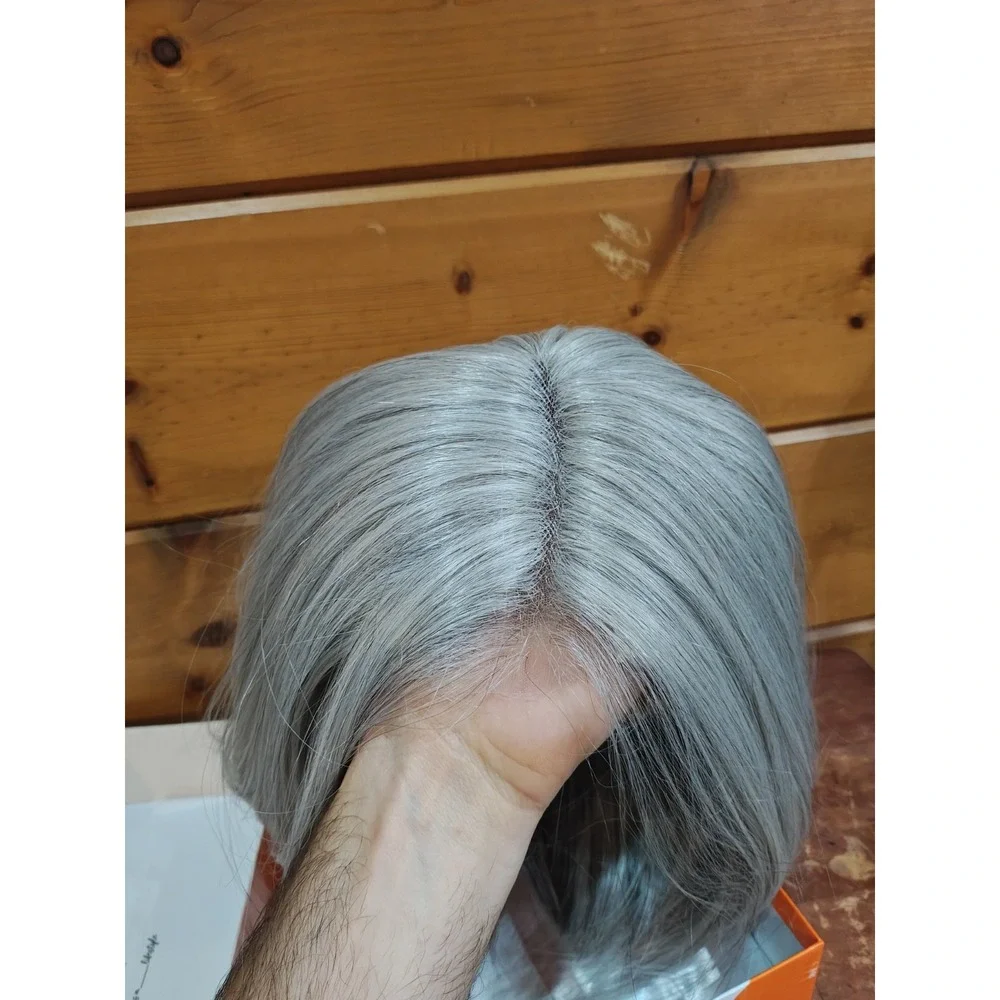 gorgius silver bob plucked side part 12 inch wig grey‎  TO-XTBOB-12C-60A-CB C3